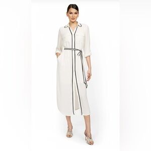 NWT NEW YORK & COMPANY PIPED MIDI SHIRT-DRESS